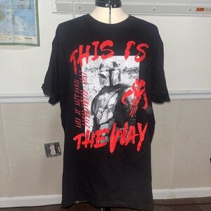 Black Star Wars Hot Topic Mandalorian Graphic T-Shirt